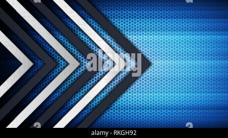 Construction background. Vector illustration of abstract stainless steel metal panel with grunge overlay metallic texture and hexagonal grid pattern Stock Vector