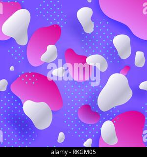 Seamless pattern. Liquid shapes. Purple gradient. Stock Vector