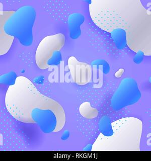 Seamless pattern of Liquid shapes. Purple gradient Stock Vector