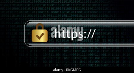 https secure internet connection binary code background vector illustration EPS10 Stock Vector