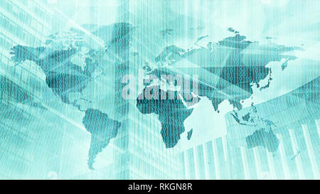 Big data chaos, cyber crime in digital world threats Stock Photo