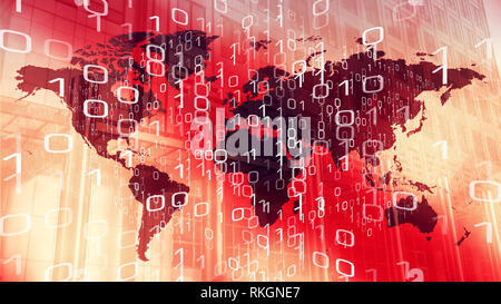 Digital world cyber security ai, big data in computer cloud protection Stock Photo