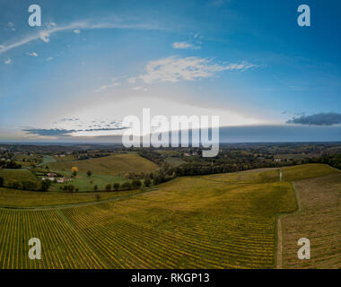 Aerial video in an amazing vineyards landscape, above vineyards in a beautiful day Stock Photo