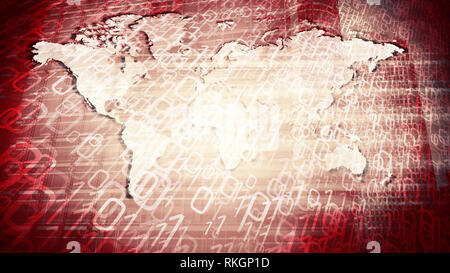 Computer bots cyber attack, cyber crime world problem Stock Photo