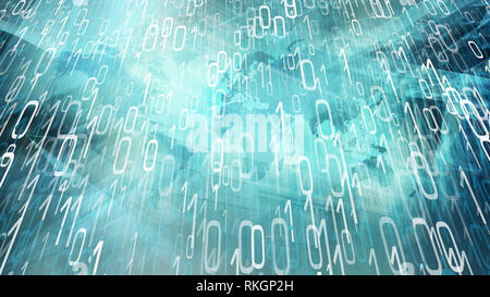 Digital transformation concept, random binary numbers Stock Photo