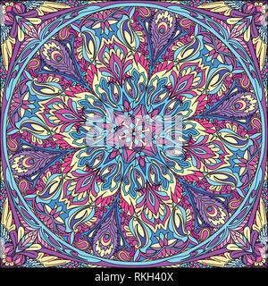 vector seamless pattern mandala: bandana, kerchief Stock Vector