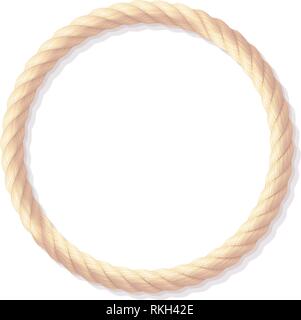 vector rope frame. Vintage realistic twisted cord Stock Vector