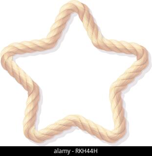 vector rope frame. Vintage realistic twisted cord Stock Vector