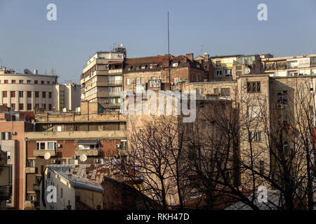 Belgrade, Serbia - View of the urban core of downtown area called OBILICEV VENAC Stock Photo