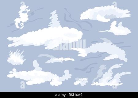 vector animal shaped cloud. Flat pastel set Stock Vector
