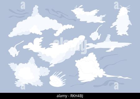 vector animal shaped cloud. Flat pastel set Stock Vector