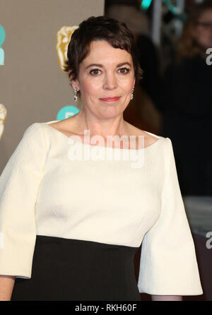 London, UK, February 10th, 2019. Olivia Colman attends the 72nd British Academy Film Awards at the Royal Albert Hall Stock Photo