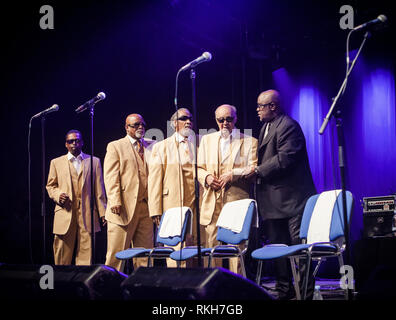 The Blind Boys of Alabama, the American Grammy Award winning gospel group, performs a live concert at the Danish folk, blues and country music festival Tønder Festival 2016. Denmark, 28/08 2016. EXCLUDING DENMARK. Stock Photo