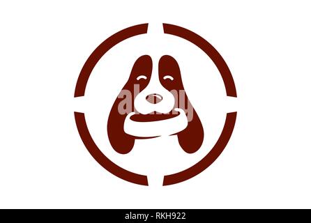dog icon abstract logo vector concept flat design Stock Photo