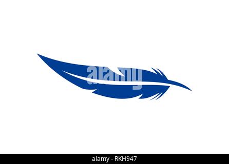 feather logo icon brand abstract vector concept flat design Stock Photo