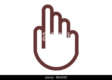 finger hand logo concept icon vector concept flat design Stock Photo