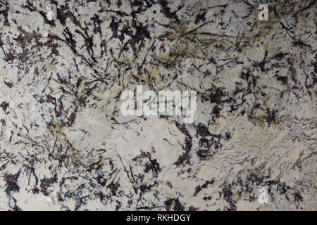 Light granite with dark patterns on the surface, called Delicatus Cream. Stock Photo