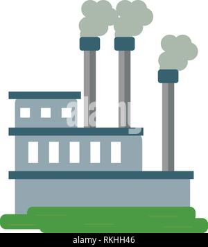 Industrial plant with pollution Stock Vector