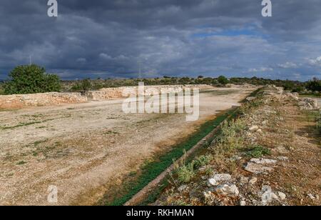 Racecourse in stadium, excavation site, Kourion, Cyprus Stock Photo