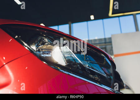 View of row new car at new car showroom Stock Photo