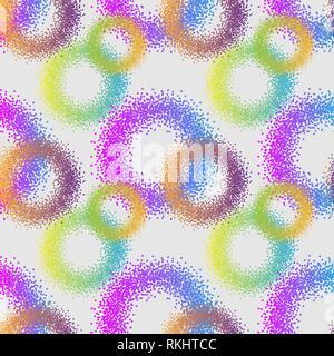 seamless pattern neon abstract geometric of circles Stock Vector