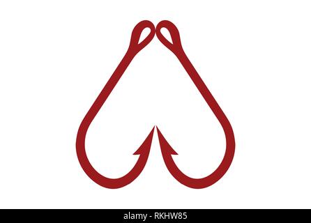 hook abstract love logo icon Stock Vector