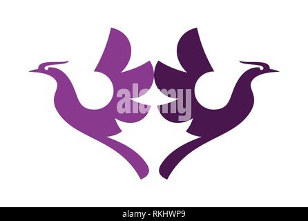 two bird fly logo icon vector graphic design Stock Vector Image & Art ...