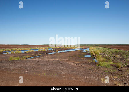 Peat extraction at Totes Moor / Tote Moor, raised bog near Neustadt am Rübenberge, district of Hannover, Lower Saxony / Niedersachsen, Germany Stock Photo