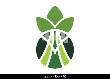 abstract pineapple letter m logo Stock Vector