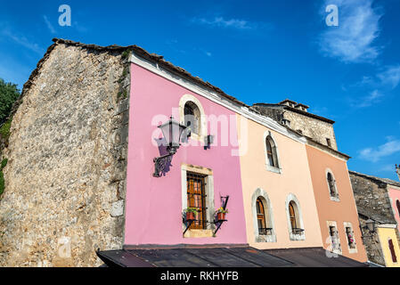 Colorful historic buildings in Mostar, Bosnia and Herzegovina Stock Photo