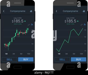 Trading mobile interface Stock Vector