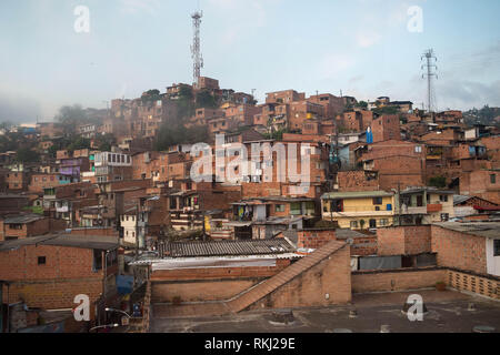 Medellin, Antioquia, Colombia: city view from the cableway. Stock Photo