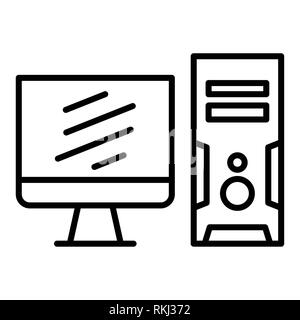 Desktop Icon, Vector Illustration, Technology Outline Stock Photo