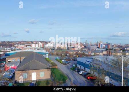 Looking towards Leeds City Centre across Stock Photo