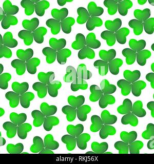 Background of clover on a white background for the holiday of St. Patrick s Day Stock Vector