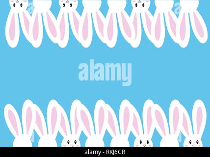 Bunny rabbits Easter background. Vector card Stock Vector