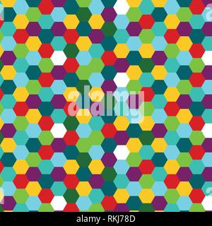 Hexagon vector pattern colors mosaic background Stock Vector