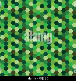 Hexagon vector pattern in green colors mosaic background Stock Vector