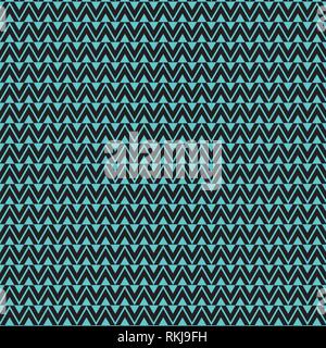 Abstract zigzag vector pattern in turquoise blue and black colors Stock Vector