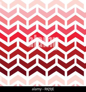 Abstract zigzag arrows vector pattern from red to pink colors Stock Vector