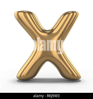 Letter X made of inflatable balloon isolated on white background. 3D rendering Stock Photo