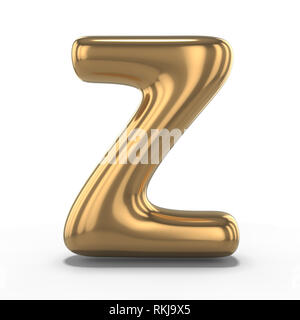 Letter Z made of inflatable balloon isolated on white background. 3D rendering Stock Photo