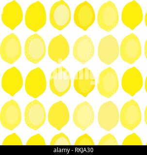 Vector yellow lemons pattern illustration background Stock Vector