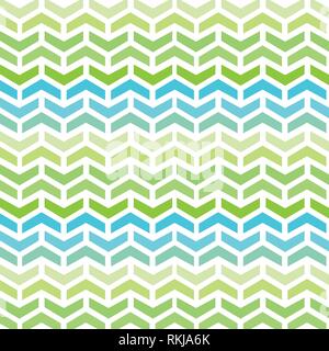 Abstract zigzag arrows vector pattern in pastel colors green and blue Stock Vector