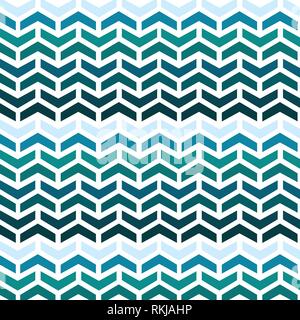 Abstract zigzag arrows vector pattern in blue Stock Vector