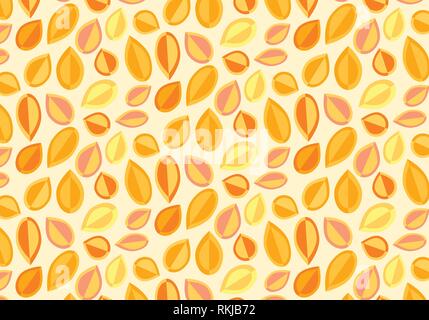 Abstract leaves background vector pattern in orange and yellow Stock Vector