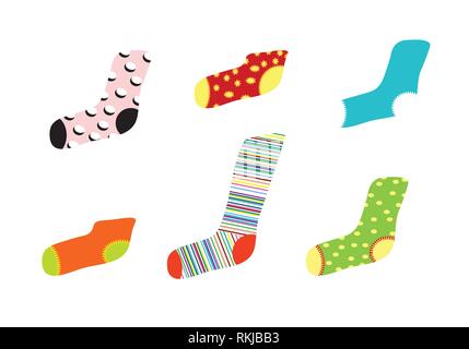 Lost socks vector illustration in colorful Stock Vector