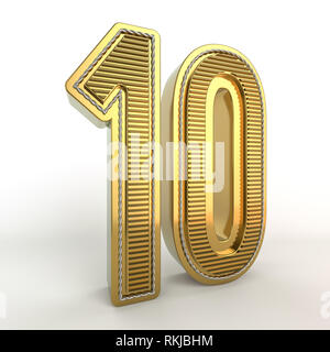 Gold symbol of the discount in figures. 3D rendering Stock Photo