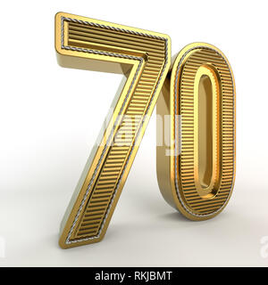 Gold symbol of the discount in figures. 3D rendering Stock Photo