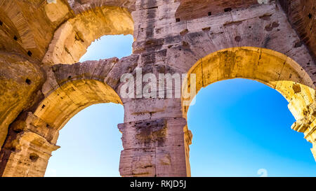 Interior Architecture Arch Detail of Roman Colosseum in Rome, Italy Stock Photo